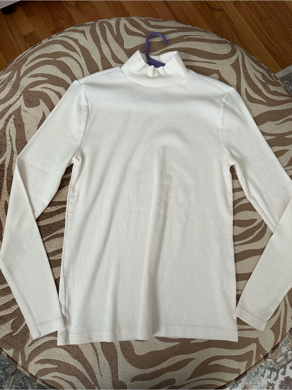 LOFT White Mock-Neck Long Sleeve Top